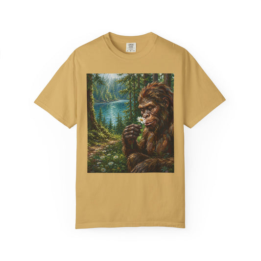 Bigfoot Meadow T-Shirt — Sasquatch in Forest Art Tee