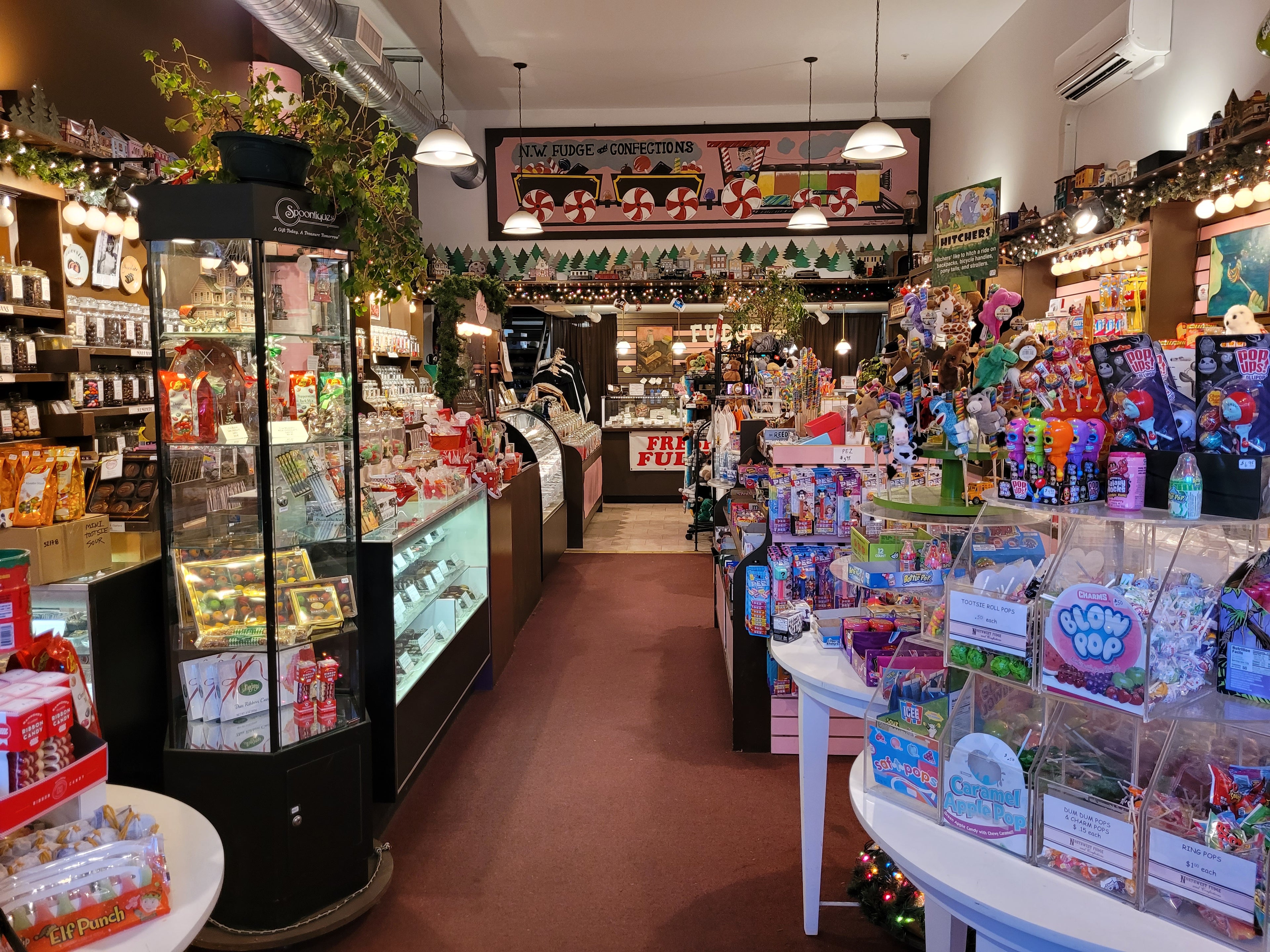 The inside photograph of Northwest Fudge & Confections in Port Angeles showing the many products available.