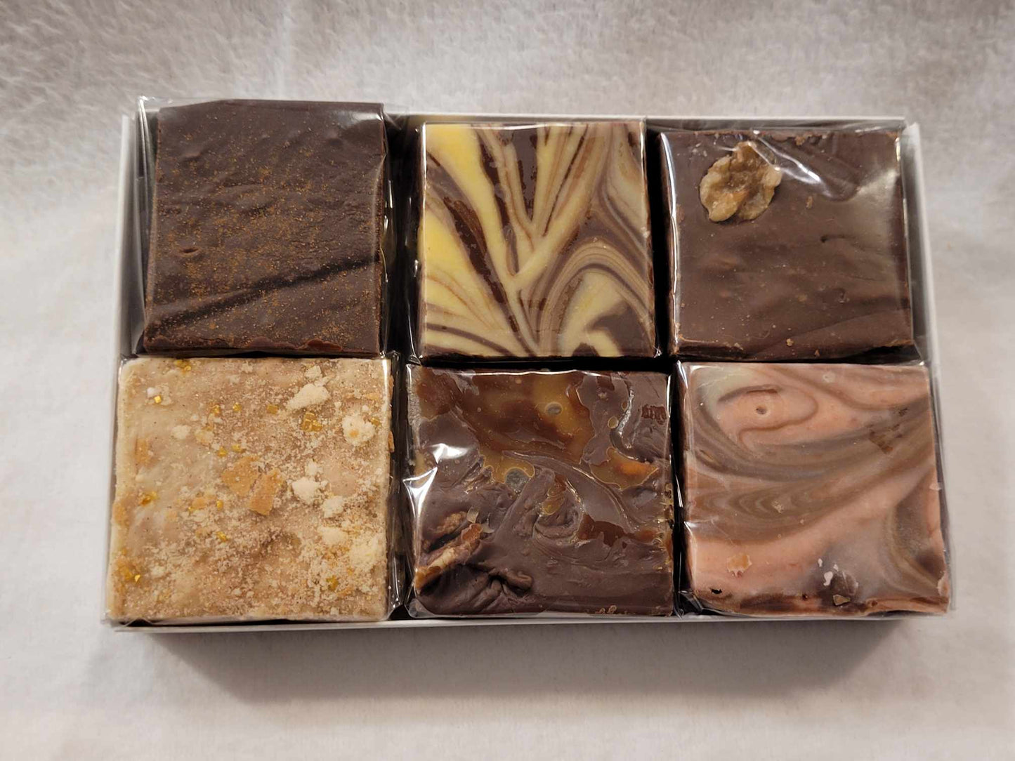 6 Piece Fudge Sampler in Gift Box - Your Choice of Flavors