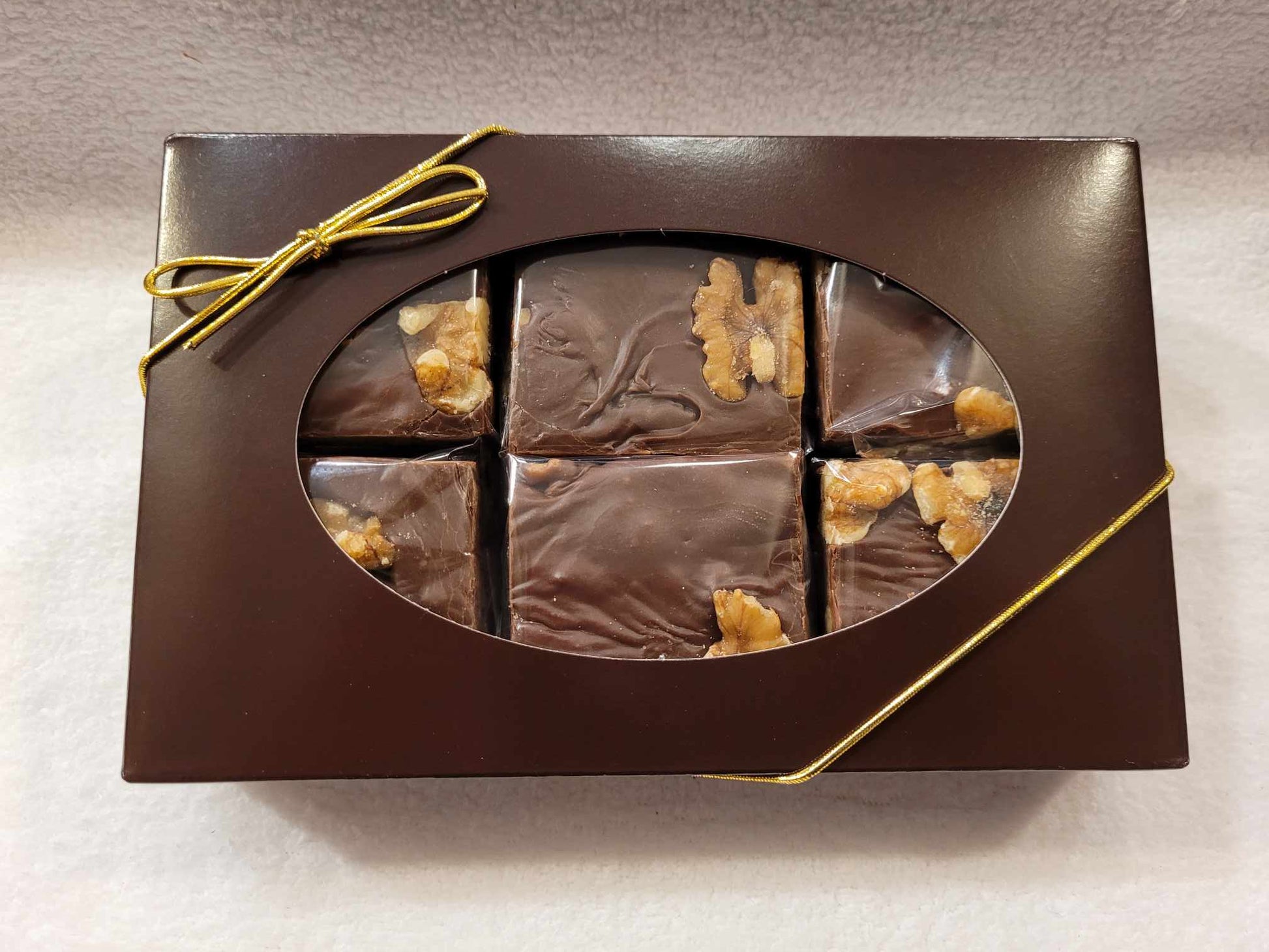 6 piece Chocolate Walnut Fudge in gift box