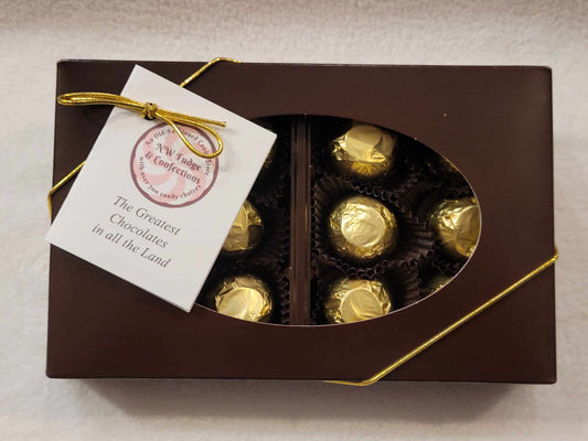 Gift Box of 12 Gold wrapped dark chocolate Cordial Cherries