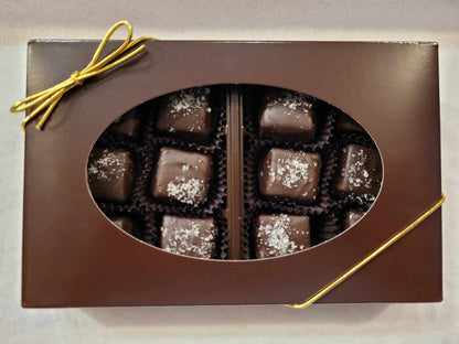 12 piece Caramel Assortment - Milk, Dark or Assorted Milk and Dark Chocolate in a Gift Box