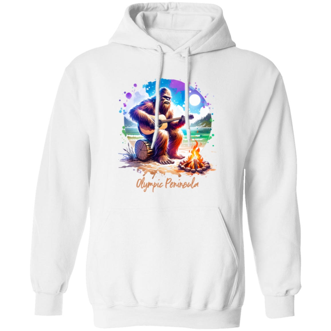 Sasquatch Playing Guitar by Beach Fire -7-29-24 Shirts - T-shirts, Hoodies & Sweatshirts