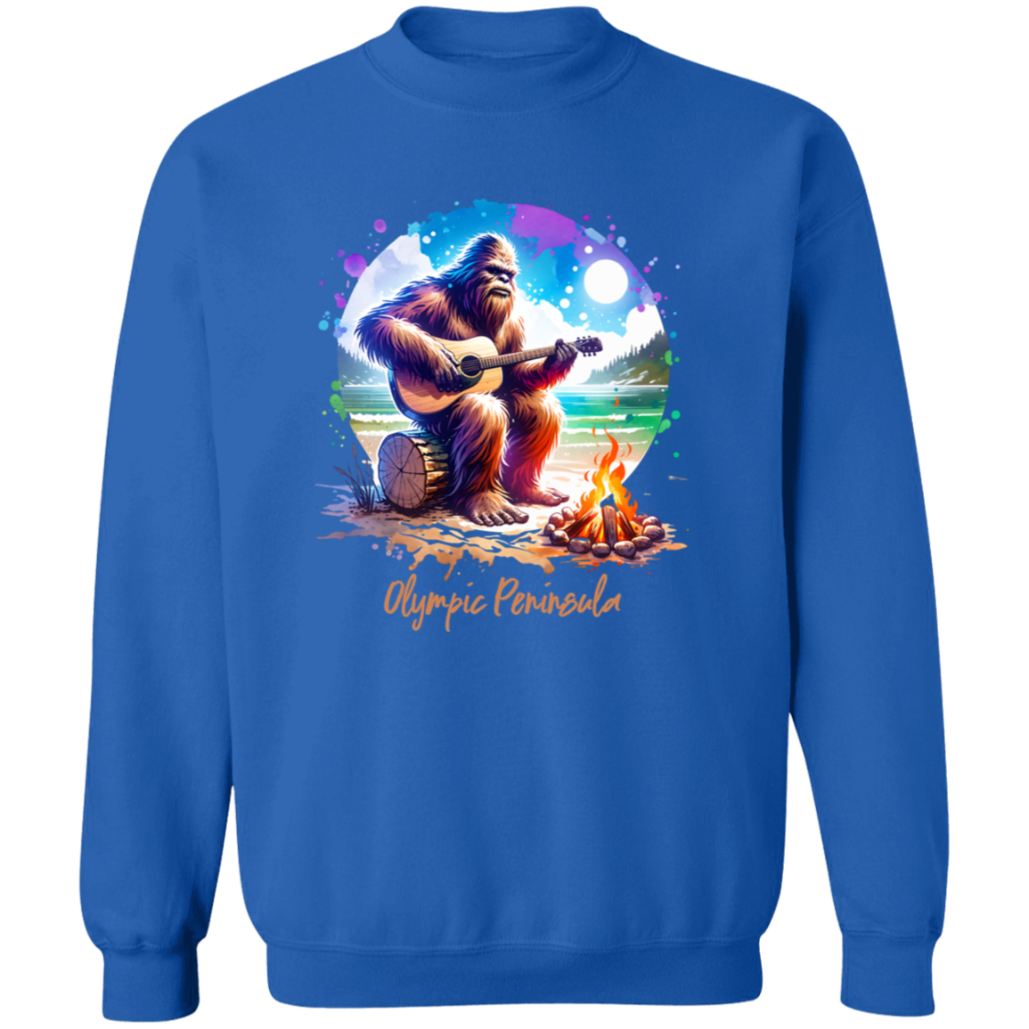 Sasquatch Playing Guitar by Beach Fire -7-29-24 Shirts - T-shirts, Hoodies & Sweatshirts