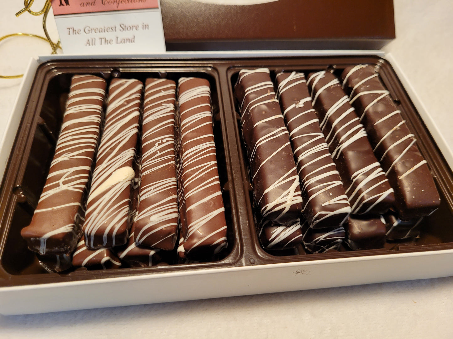 Gift Box of Marionberry Strings in Dark and milk Chocolate