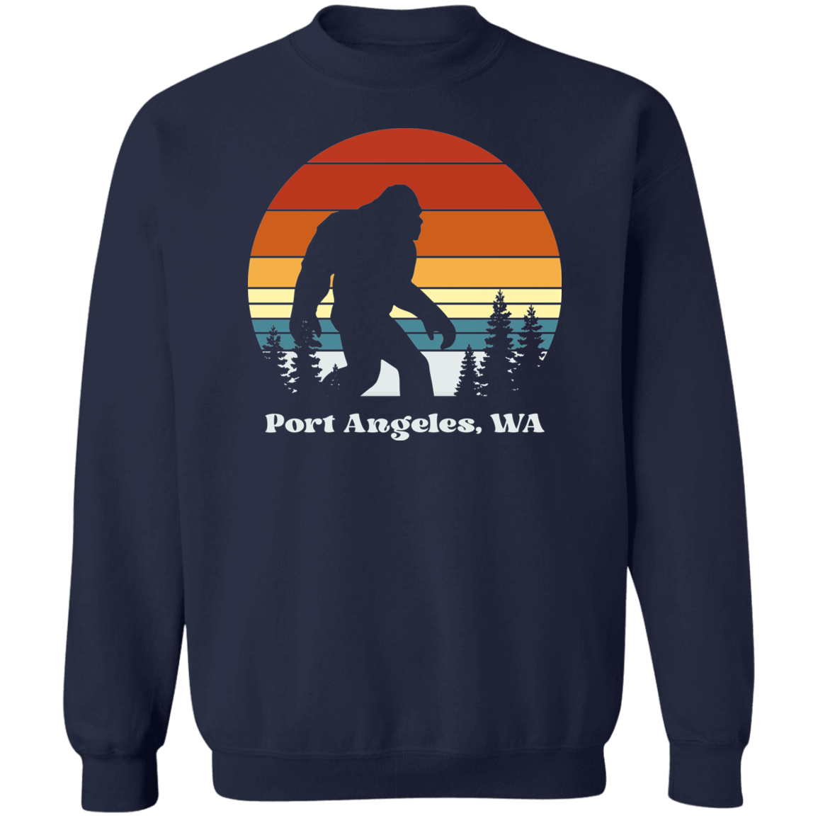 Retro Sunset Sasquatch - Port Angeles Shirts