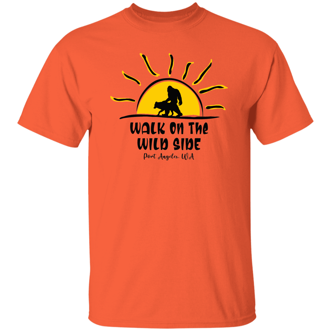 Sasquatch and Wolf Sunset - WILD SIDE - PA T-Shirt