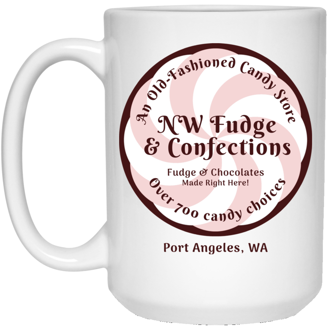 NW Fudge & Confections White Mugs