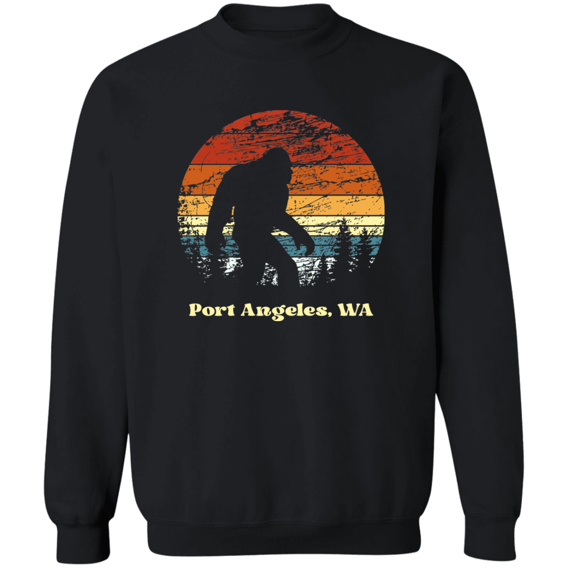 Retro Sunset Sasquatch PA Grunge Crewneck Pullover Sweatshirt