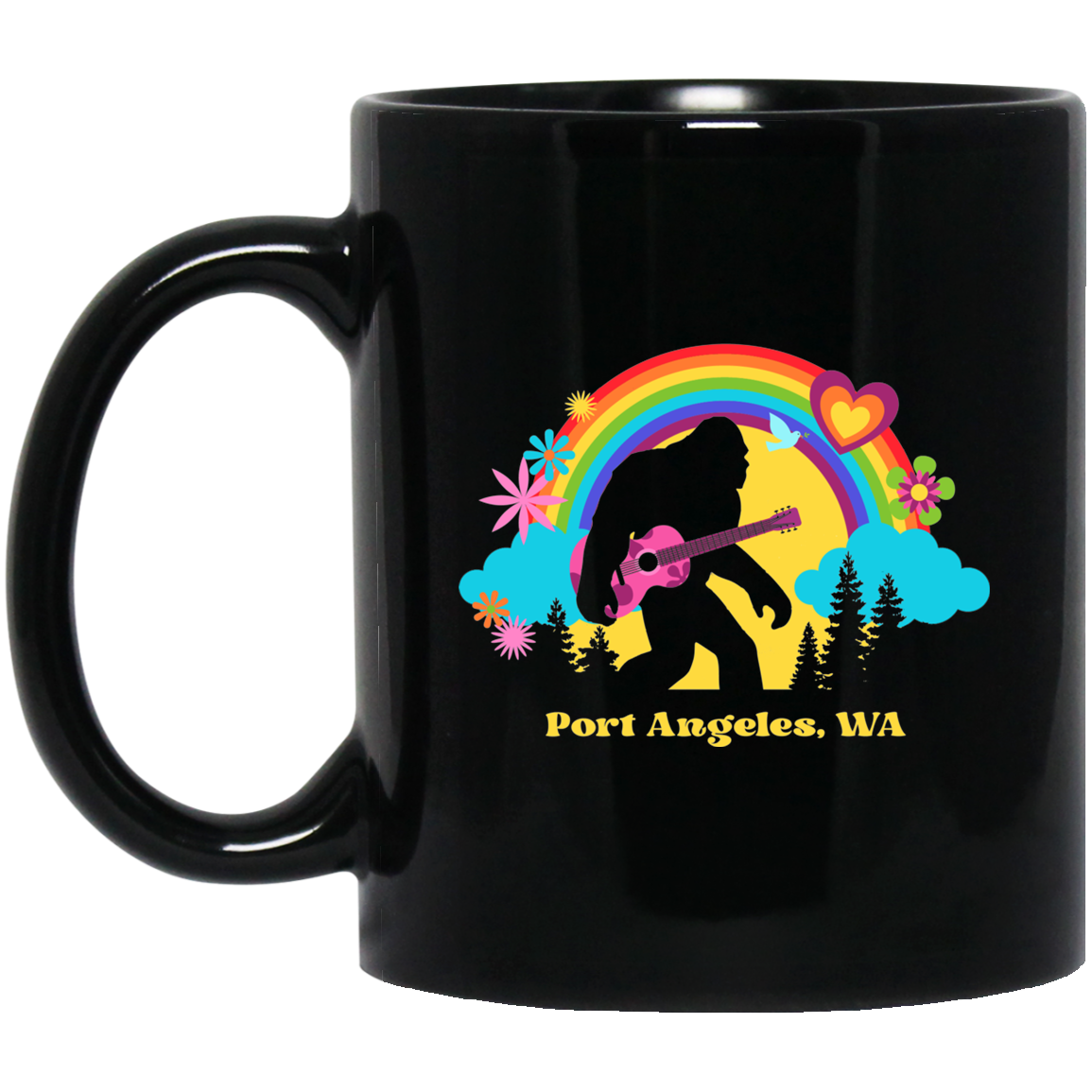 Flower Power Sasquatch Port Angeles Mug