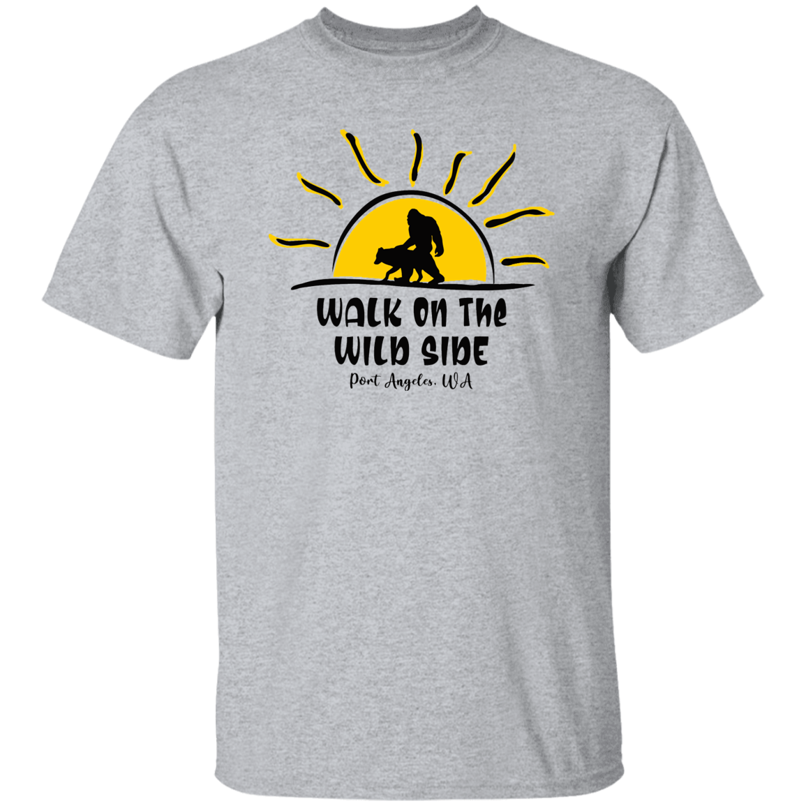Sasquatch and Wolf Sunset - WILD SIDE - PA T-Shirt