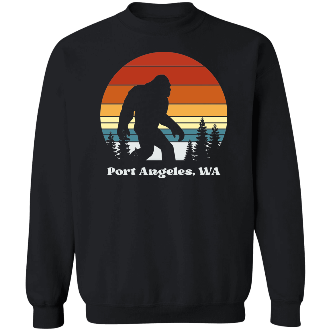Retro Sunset Sasquatch - Port Angeles Shirts