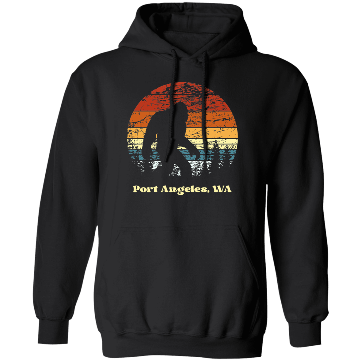 Retro Sunset Sasquatch PA Grunge Pullover Hoodie