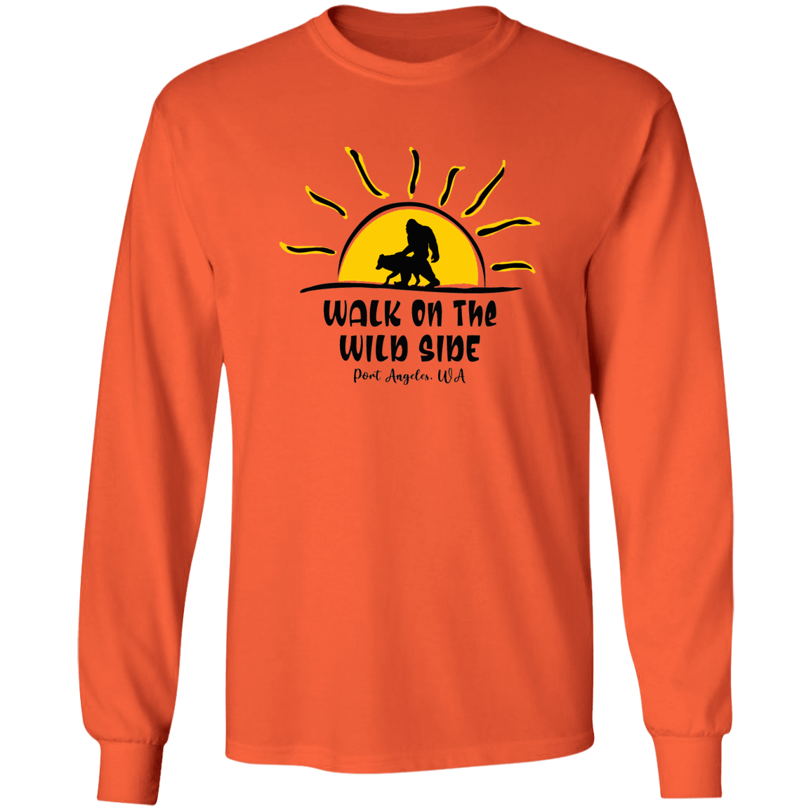 Sasquatch and Wolf Sunset - WILD SIDE - PA LS Ultra Cotton T-Shirt
