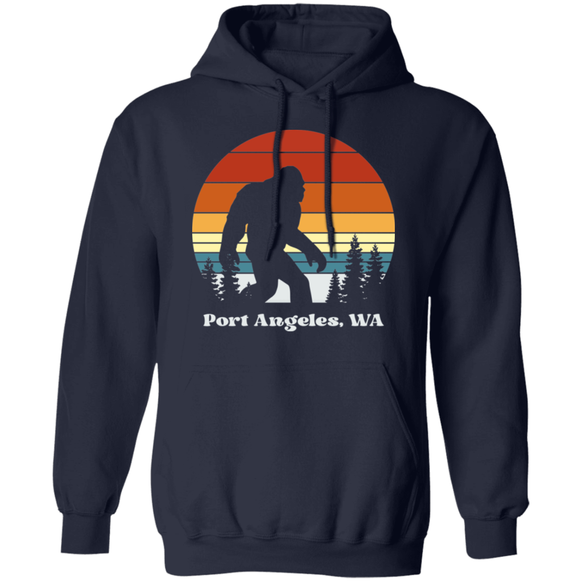 Retro Sunset Sasquatch - Port Angeles Shirts