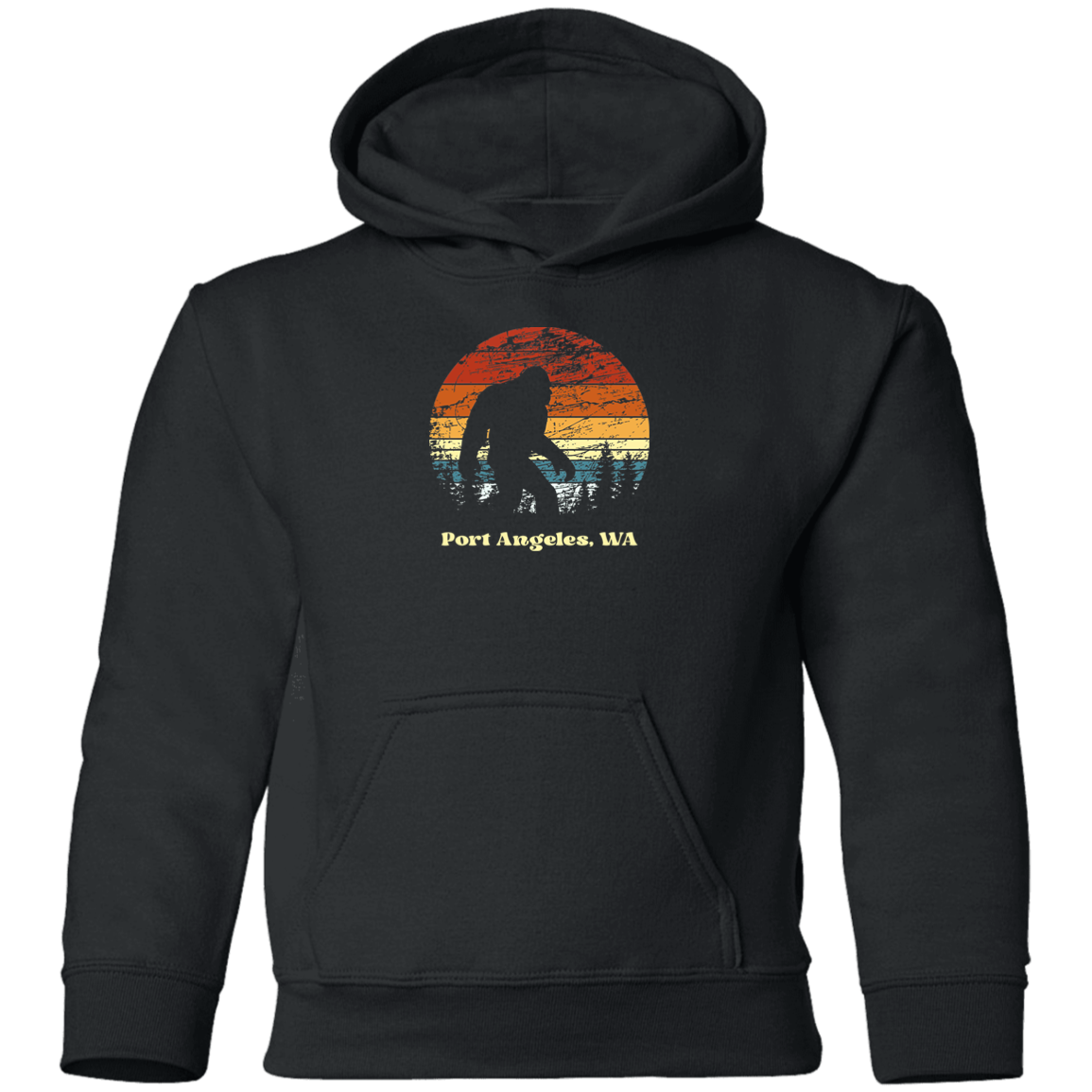 Retro Sunset Sasquatch PA Grunge Youth Pullover Hoodie