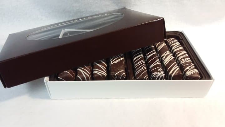 Gift Box of Marionberry Strings in Dark and milk Chocolate