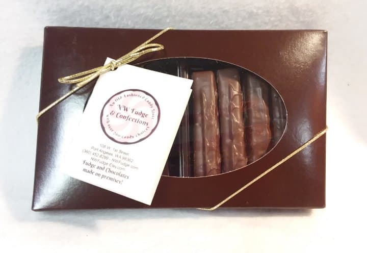 Gift Box of Raspberry Strings in Dark and milk Chocolate