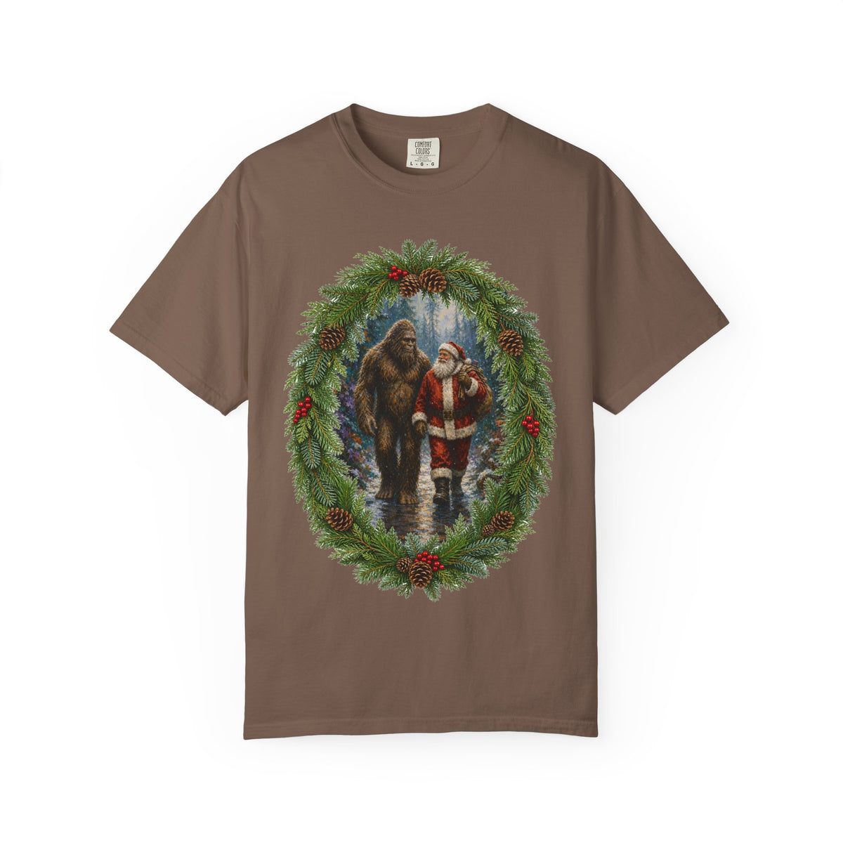 Santa & Sasquatch T-Shirt / Christmas Shirt / Bigfoot Tee