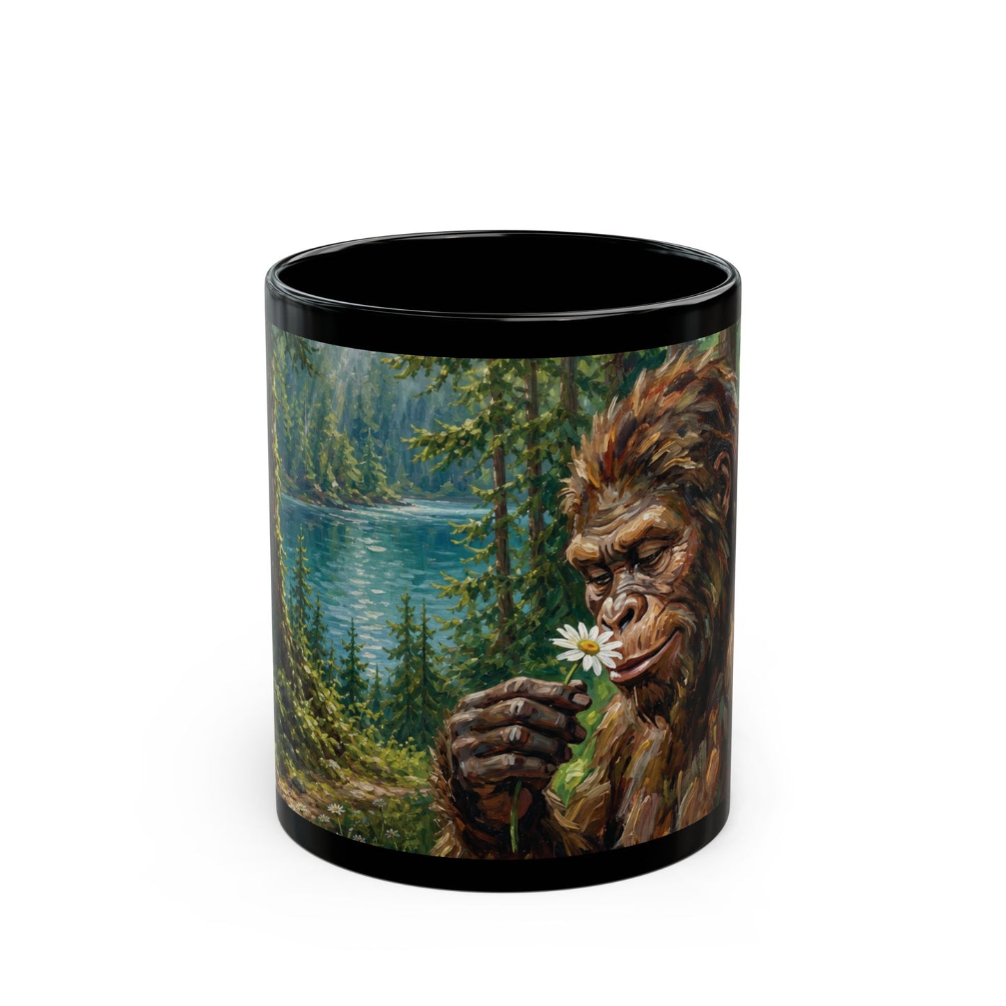 Bigfoot Forest Mug – Sasquatch Peaceful Nature Coffee Cup (11oz/15oz)