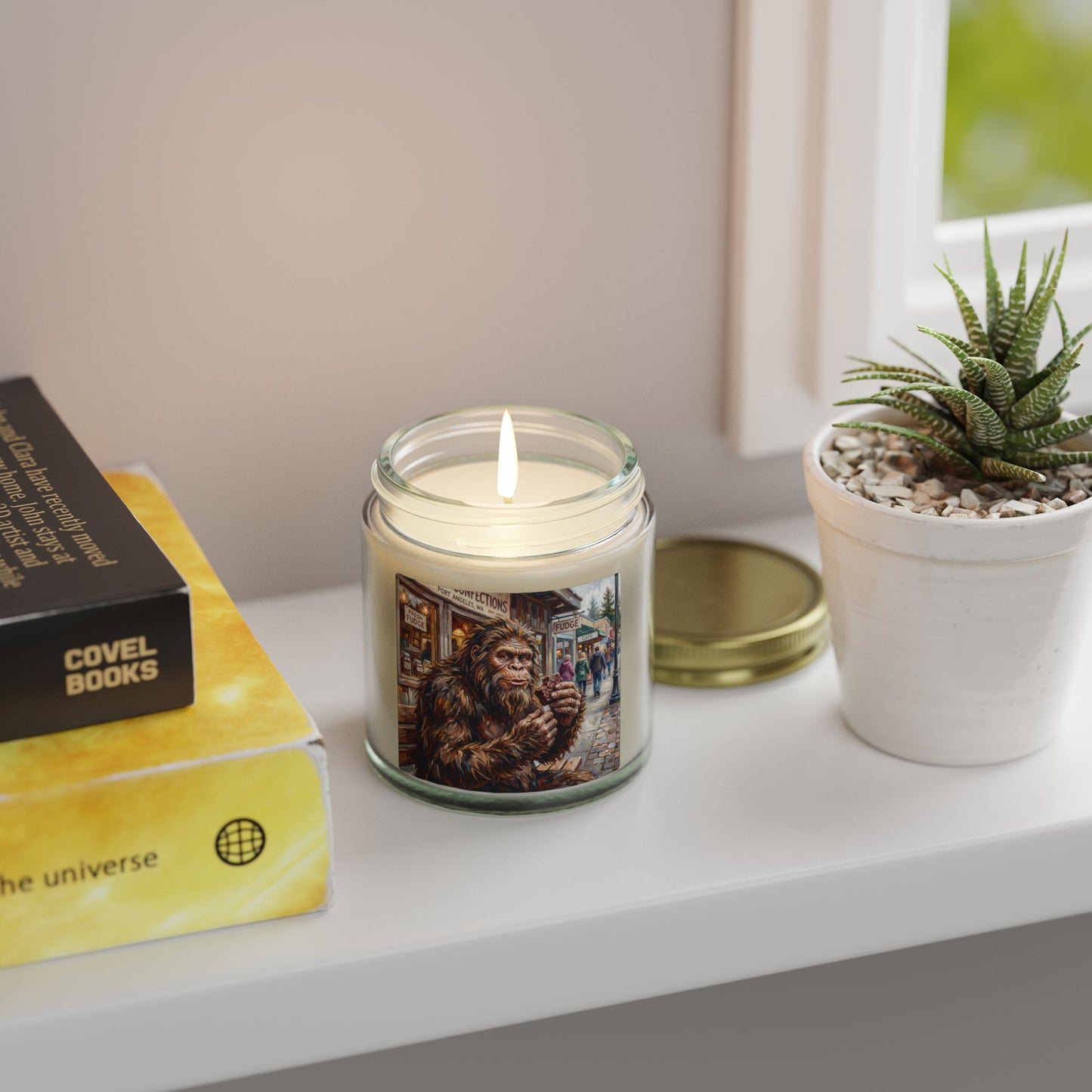 Coconut Apricot Scented Candle — Bigfoot Village Art Jar (4oz/9oz)