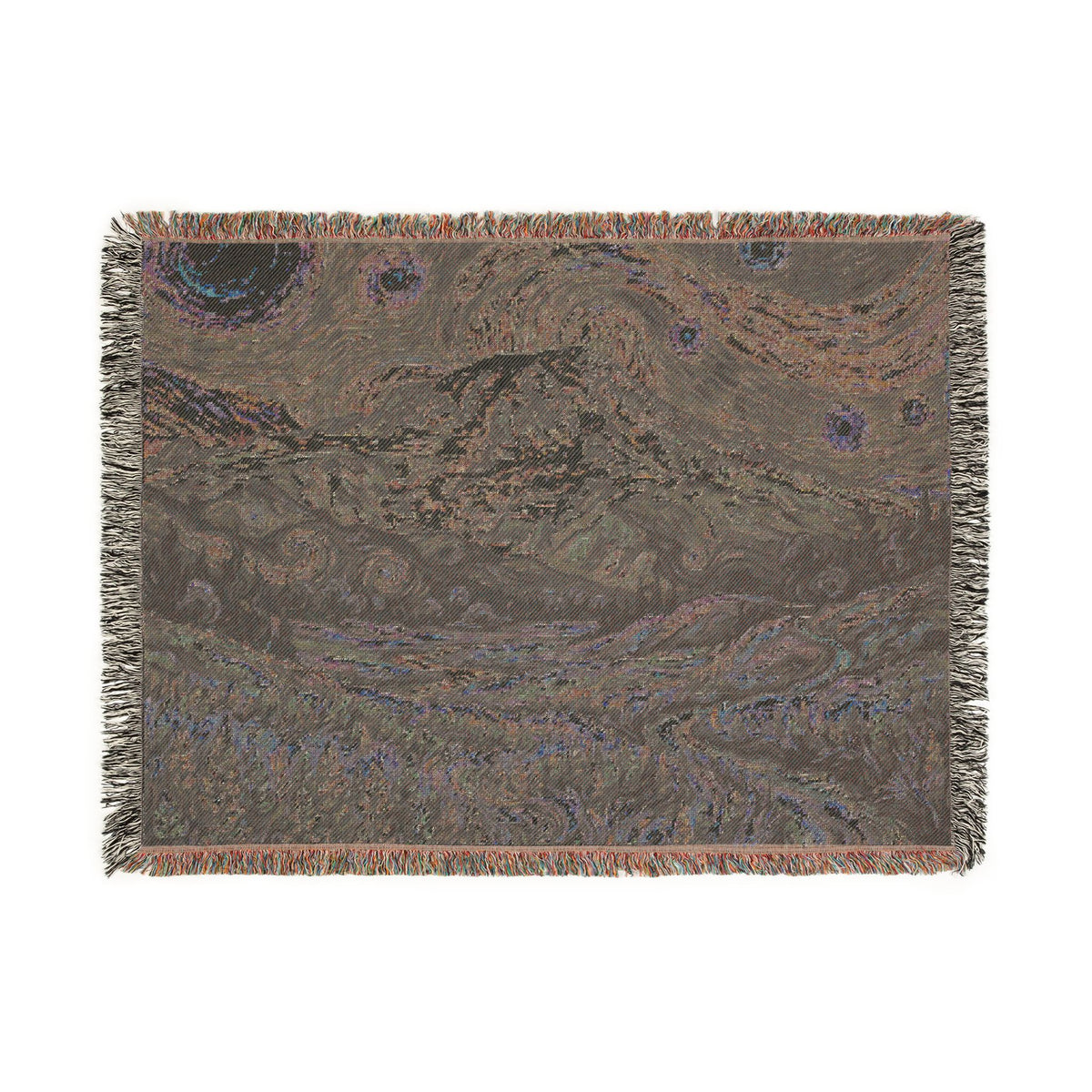Starry Night Woven Blanket / Mt Rainier with Lupines