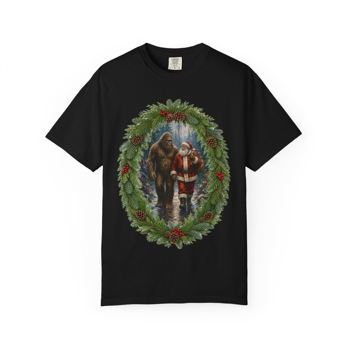 Santa & Sasquatch T-Shirt / Christmas Shirt / Bigfoot Tee