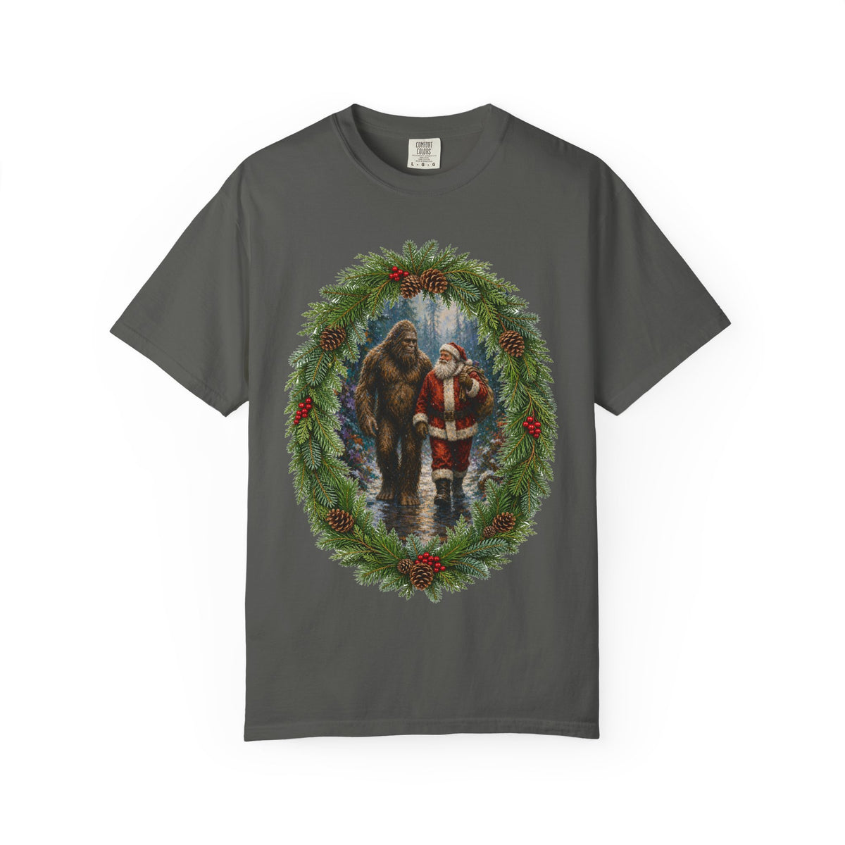 Santa & Sasquatch T-Shirt / Christmas Shirt / Bigfoot Tee