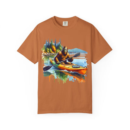Bigfoot Kayaking T-Shirt — Funny Sasquatch Paddle Graphic Tee