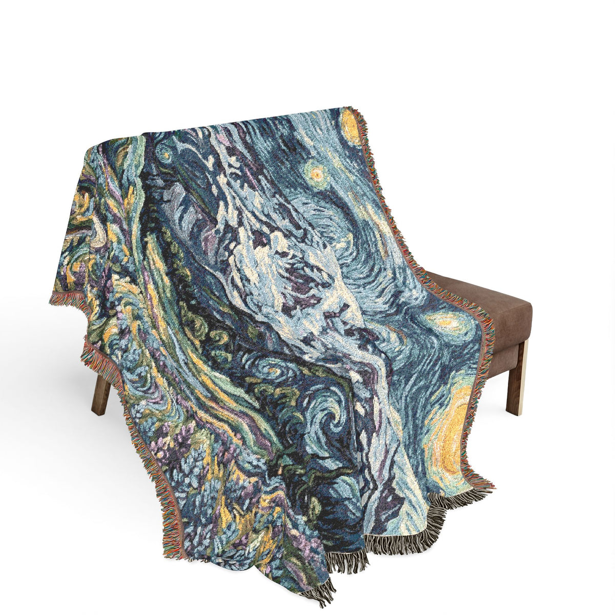 Starry Night Woven Blanket / Mt Rainier with Lupines