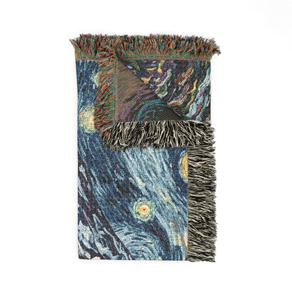 Starry Night Woven Blanket / Mt Rainier with Lupines