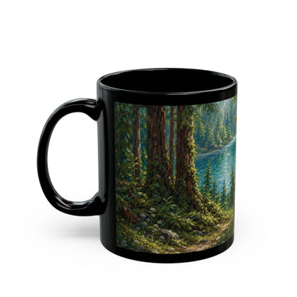 Bigfoot Forest Mug – Sasquatch Peaceful Nature Coffee Cup (11oz/15oz)