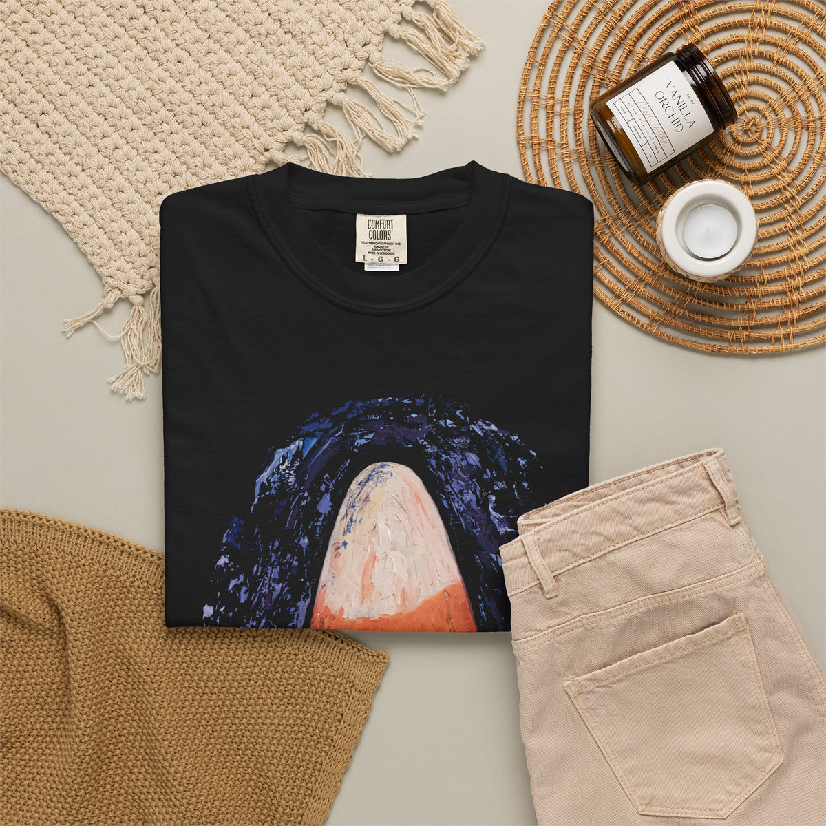 Candy Corn Halloween T-Shirt / Giant Candy Corn Oil Painting on Tee