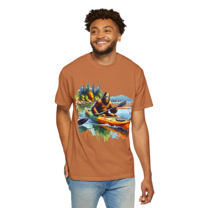 Bigfoot Kayaking T-Shirt — Funny Sasquatch Paddle Graphic Tee
