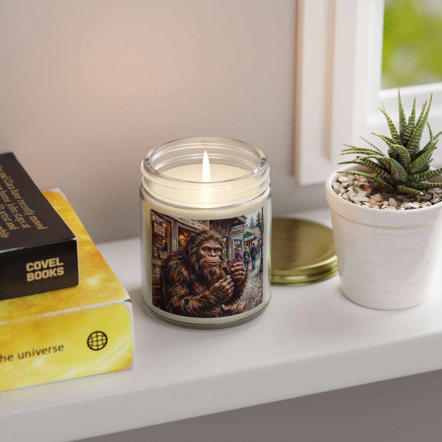 Coconut Apricot Scented Candle — Bigfoot Village Art Jar (4oz/9oz)