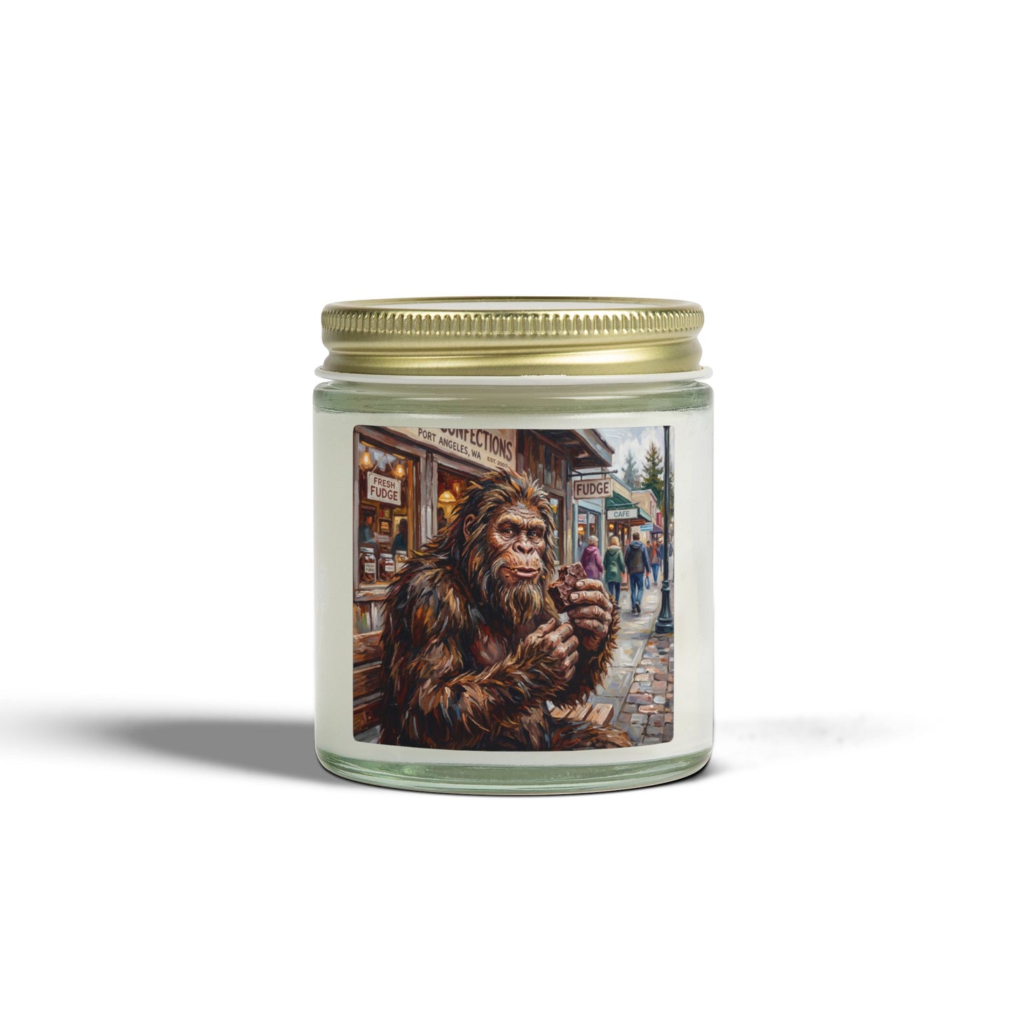 Coconut Apricot Scented Candle — Bigfoot Village Art Jar (4oz/9oz)