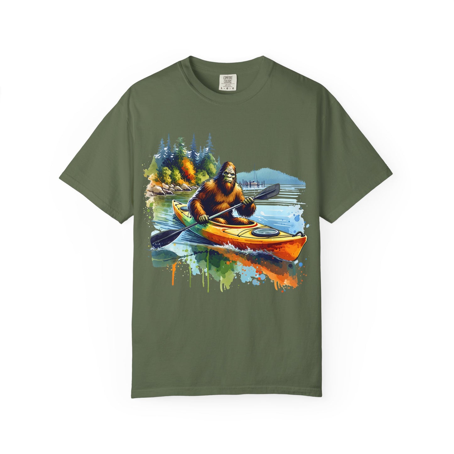 Bigfoot Kayaking T-Shirt — Funny Sasquatch Paddle Graphic Tee