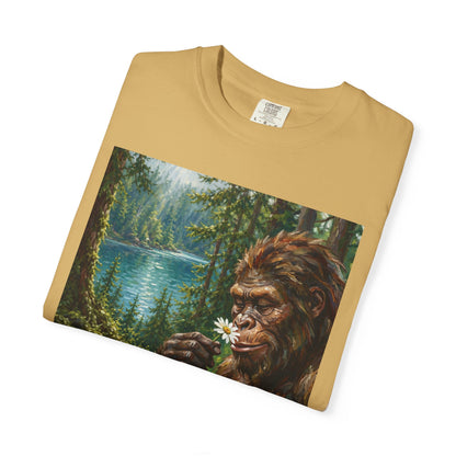 Bigfoot Meadow T-Shirt — Sasquatch in Forest Art Tee