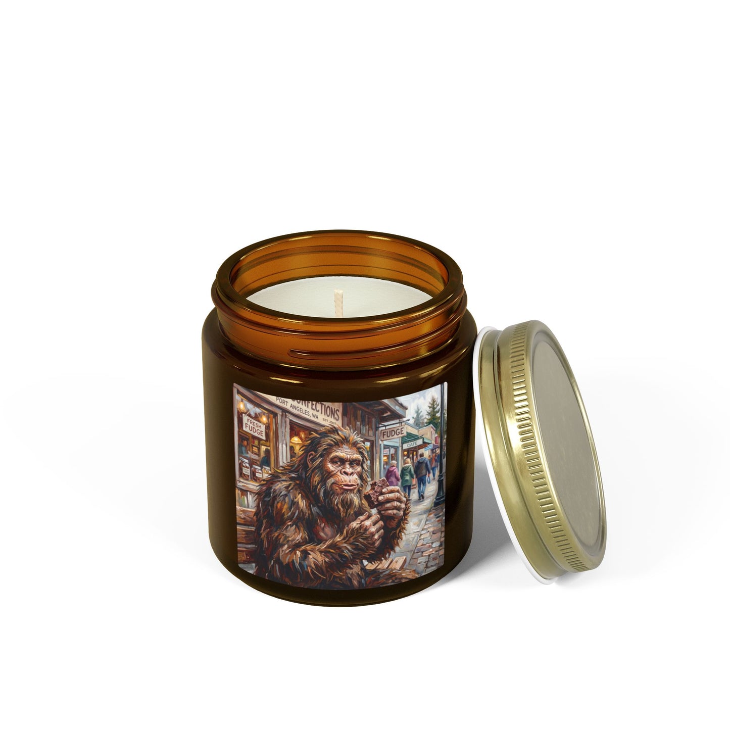 Coconut Apricot Scented Candle — Bigfoot Village Art Jar (4oz/9oz)