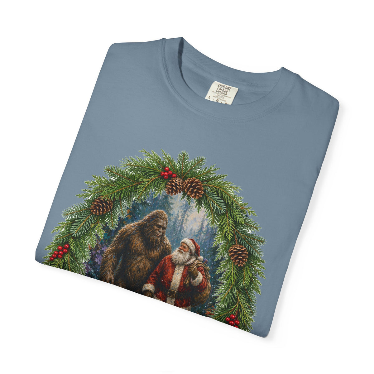 Santa & Sasquatch T-Shirt / Christmas Shirt / Bigfoot Tee