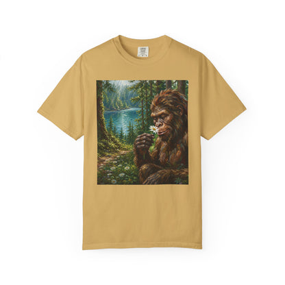 Bigfoot Meadow T-Shirt — Sasquatch in Forest Art Tee