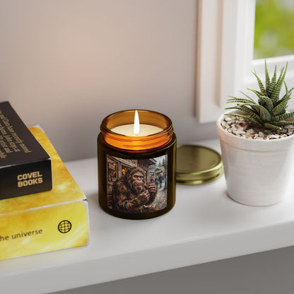 Coconut Apricot Scented Candle — Bigfoot Village Art Jar (4oz/9oz)