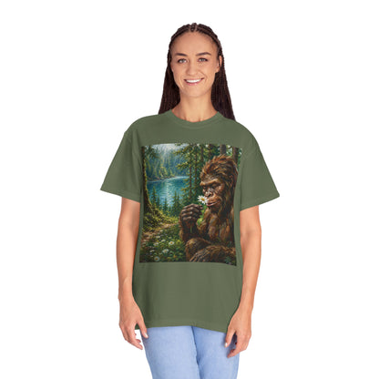 Bigfoot Meadow T-Shirt — Sasquatch in Forest Art Tee