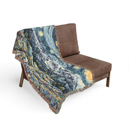 Starry Night Woven Blanket / Mt Rainier with Lupines