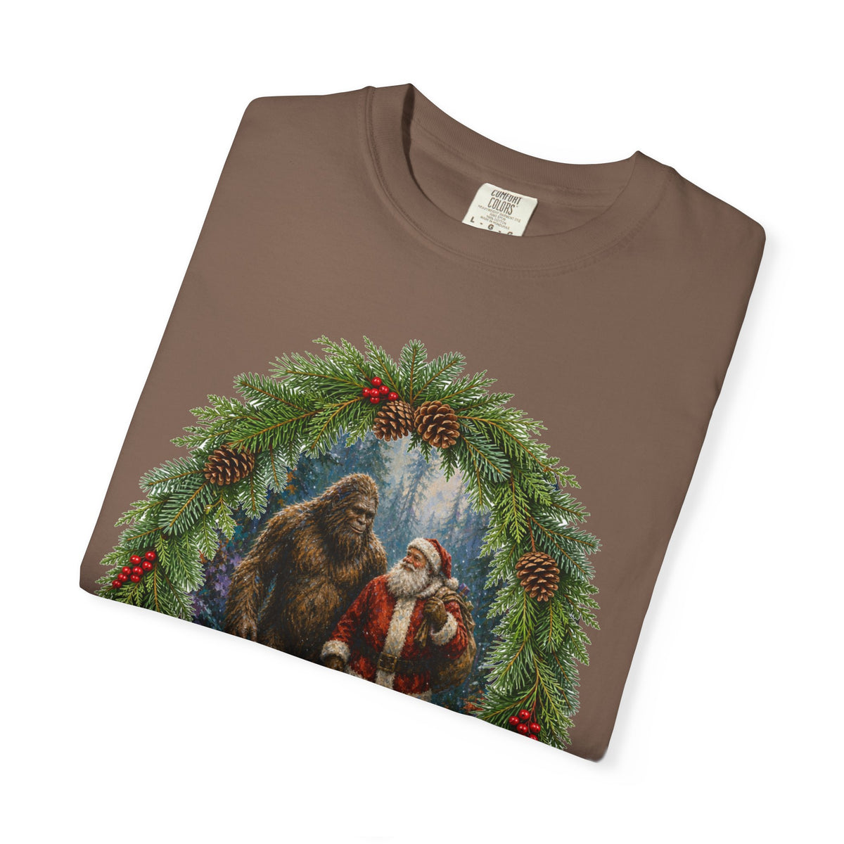 Santa & Sasquatch T-Shirt / Christmas Shirt / Bigfoot Tee