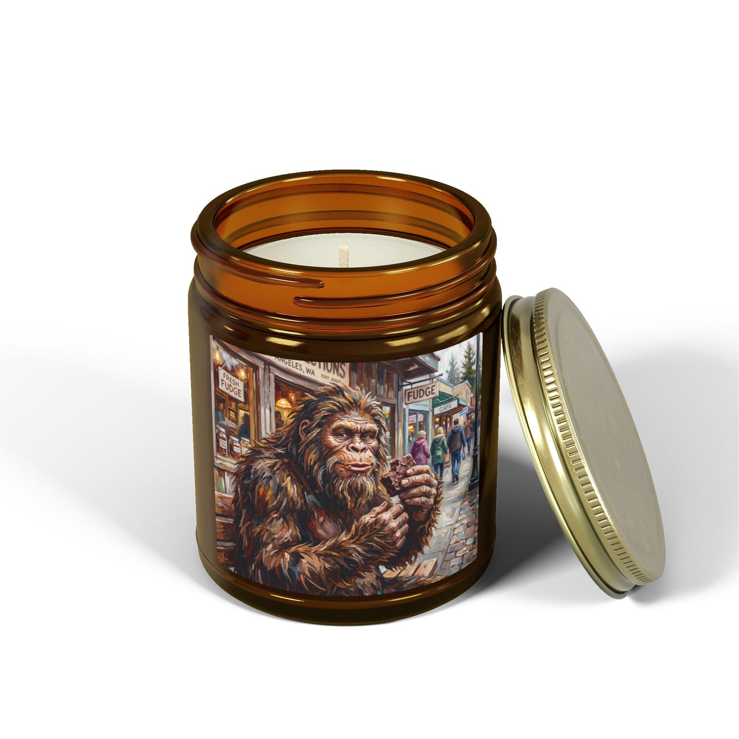 Coconut Apricot Scented Candle — Bigfoot Village Art Jar (4oz/9oz)