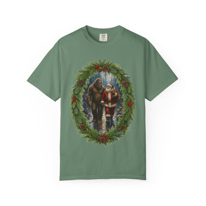Santa & Sasquatch T-Shirt / Christmas Shirt / Bigfoot Tee