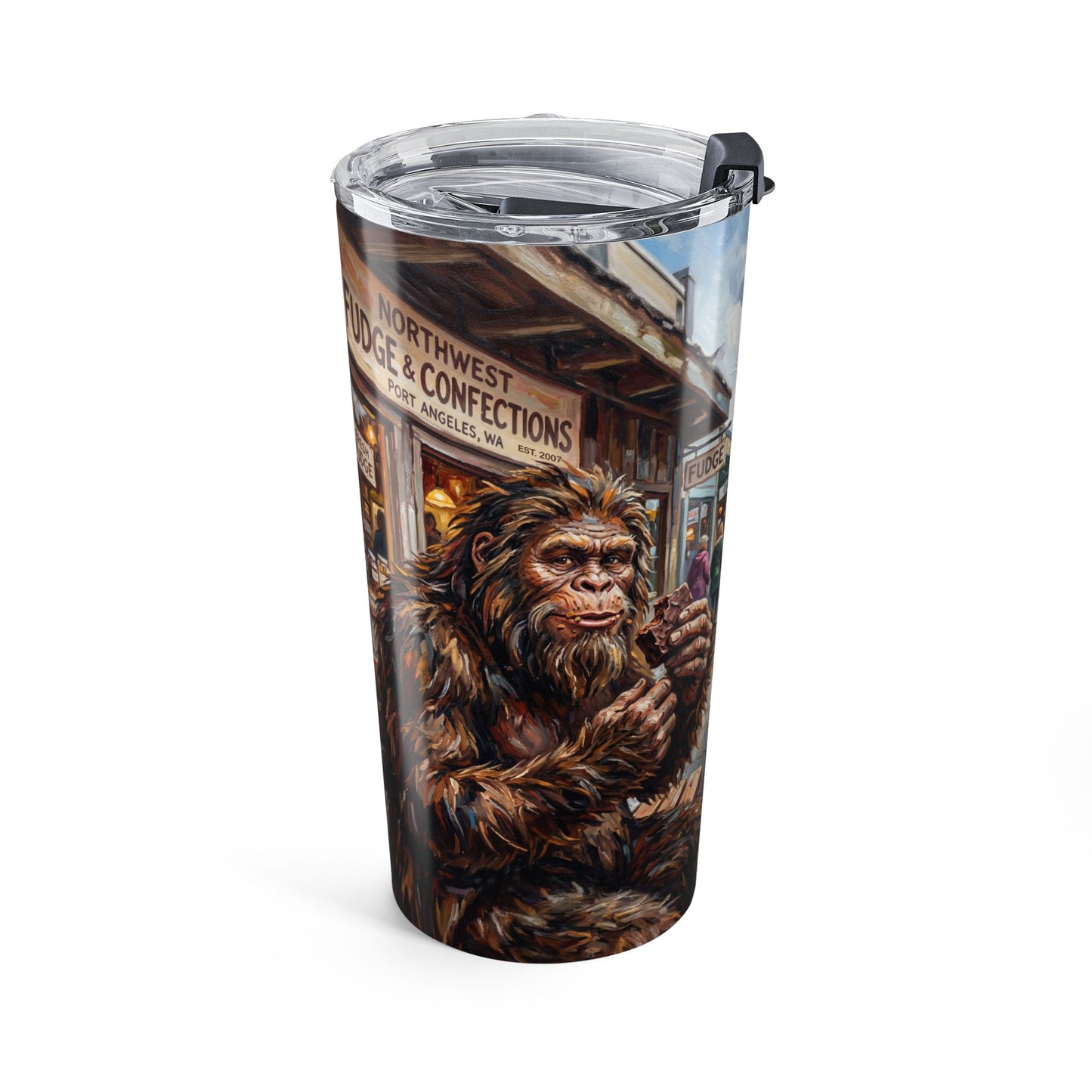 Bigfoot Fudge Shop 20oz Tumbler — Sasquatch Coffee Travel Mug