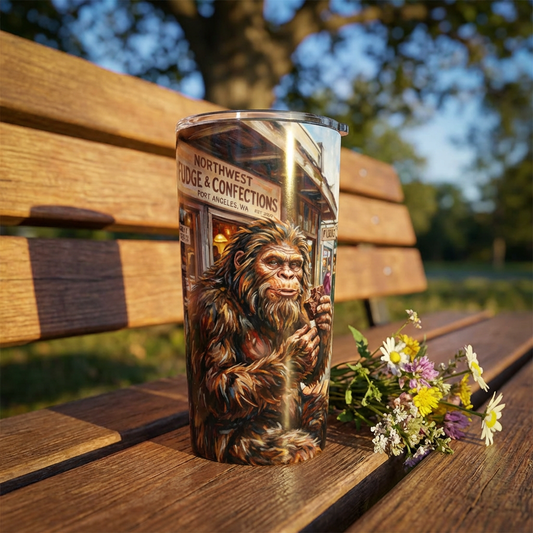 Bigfoot Fudge Shop 20oz Tumbler — Sasquatch Coffee Travel Mug