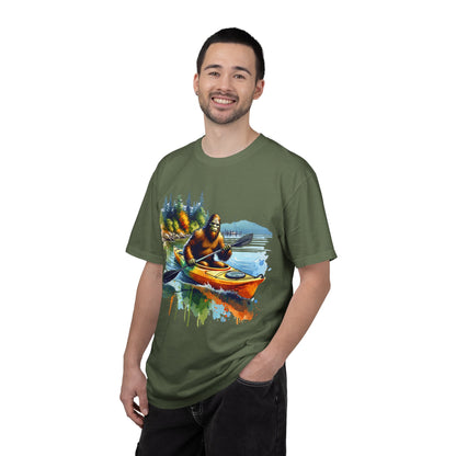 Bigfoot Kayaking T-Shirt — Funny Sasquatch Paddle Graphic Tee